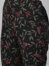 Load image into Gallery viewer, Queen Ellie Women Black & Green Printed Kurta with Trouser