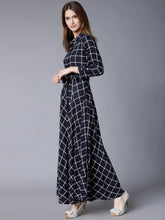 Load image into Gallery viewer, Queen ellie Women Navy Blue Printed Maxi Dress