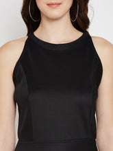 Load image into Gallery viewer, Queen ellie Women Black Solid Fit and Flare Dress