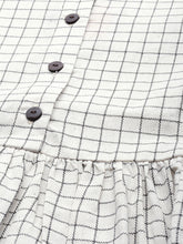 Load image into Gallery viewer, Queen ellie Women Off-White & Black Checked Gathered Fit and Flare Dress with Pockets