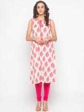 Load image into Gallery viewer, Queen ellie Women Pink Floral Print Kurta