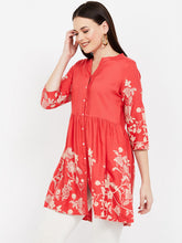 Load image into Gallery viewer, Queen ellie Red Printed Tunic