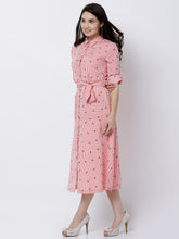 Load image into Gallery viewer, Queen ellie Women Coral Striped Shirt Dress
