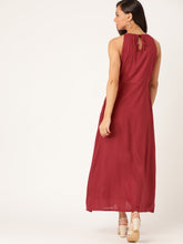 Load image into Gallery viewer, Queen ellie Women Maroon Solid Maxi Dress