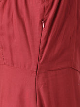 Load image into Gallery viewer, Queen ellie Women Maroon Solid Maxi Dress