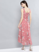 Load image into Gallery viewer, Queen ellie Women Pink & Grey Printed Maxi Dress