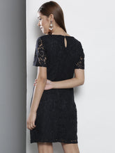 Load image into Gallery viewer, Queen ellie Women Navy Blue Lace Sheath Dress
