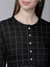 Load image into Gallery viewer, Queen ellie Women Black Checked Maxi Dress