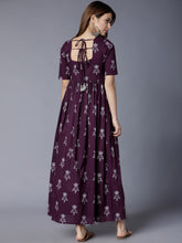 Load image into Gallery viewer, Queen ellie Women Purple Printed Maxi Dress