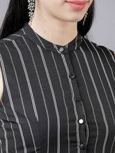 Load image into Gallery viewer, Queen ellie Women Black & White Fit and Flare Dress
