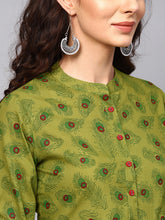 Load image into Gallery viewer, Queen ellie Women Beige & Red Printed Shirt Style Top