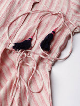 Load image into Gallery viewer, Queen ellie Women Pink & White Striped Wrap Dress