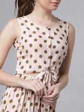 Load image into Gallery viewer, Queen ellie Women Pink & Brown Printed Fit and Flare Dress