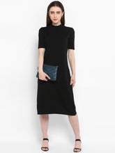 Load image into Gallery viewer, Queen ellie Women Black Solid T-shirt Dress