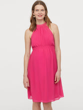 Load image into Gallery viewer, Queen ellie Women Pink Solid MAMA Chiffon Dress