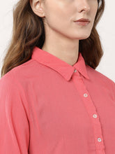 Load image into Gallery viewer, Queen Ellie Women Coral Pink Solid Tunic