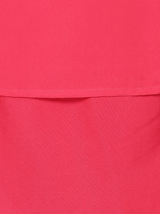 Queen ellie Women Coral Pink Solid Maxi Dress
