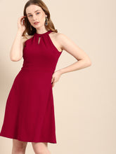 Load image into Gallery viewer, Queen ellie Women Solid Maroon Sheath Dress
