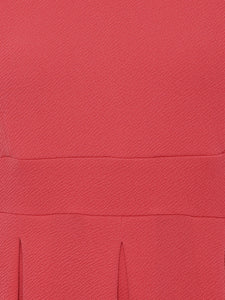 Queen ellie Women Solid Peach-Coloured Fit and Flare Dress