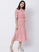 Load image into Gallery viewer, Queen ellie Women Coral Striped Shirt Dress
