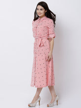 Load image into Gallery viewer, Queen ellie Women Coral Striped Shirt Dress
