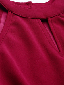 Queen ellie Women Solid Maroon Sheath Dress