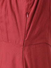Load image into Gallery viewer, Queen ellie Women Maroon Solid Maxi Dress
